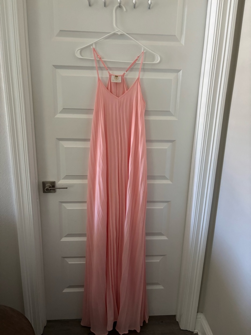 Revelry Pink Pleated Maxi Dress